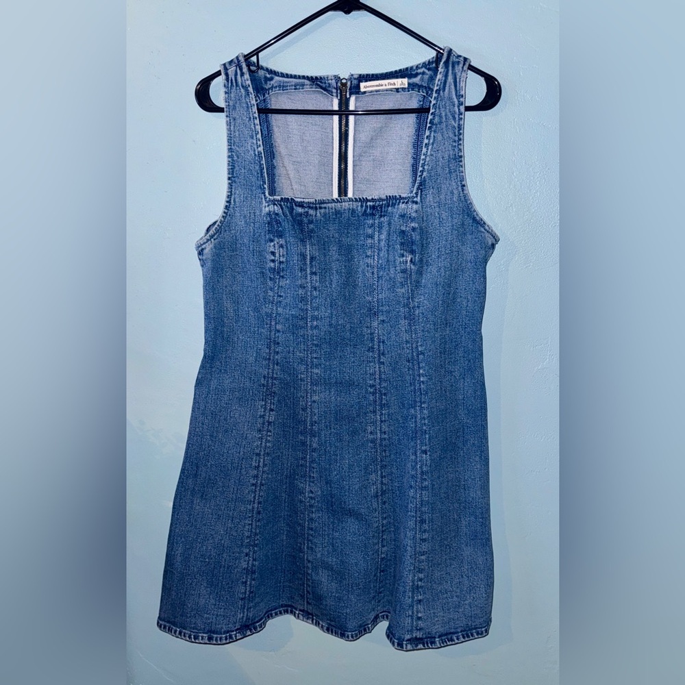 Women’s Abercrombie & Fitch The Mila Squareneck Denim Mini Dress Large